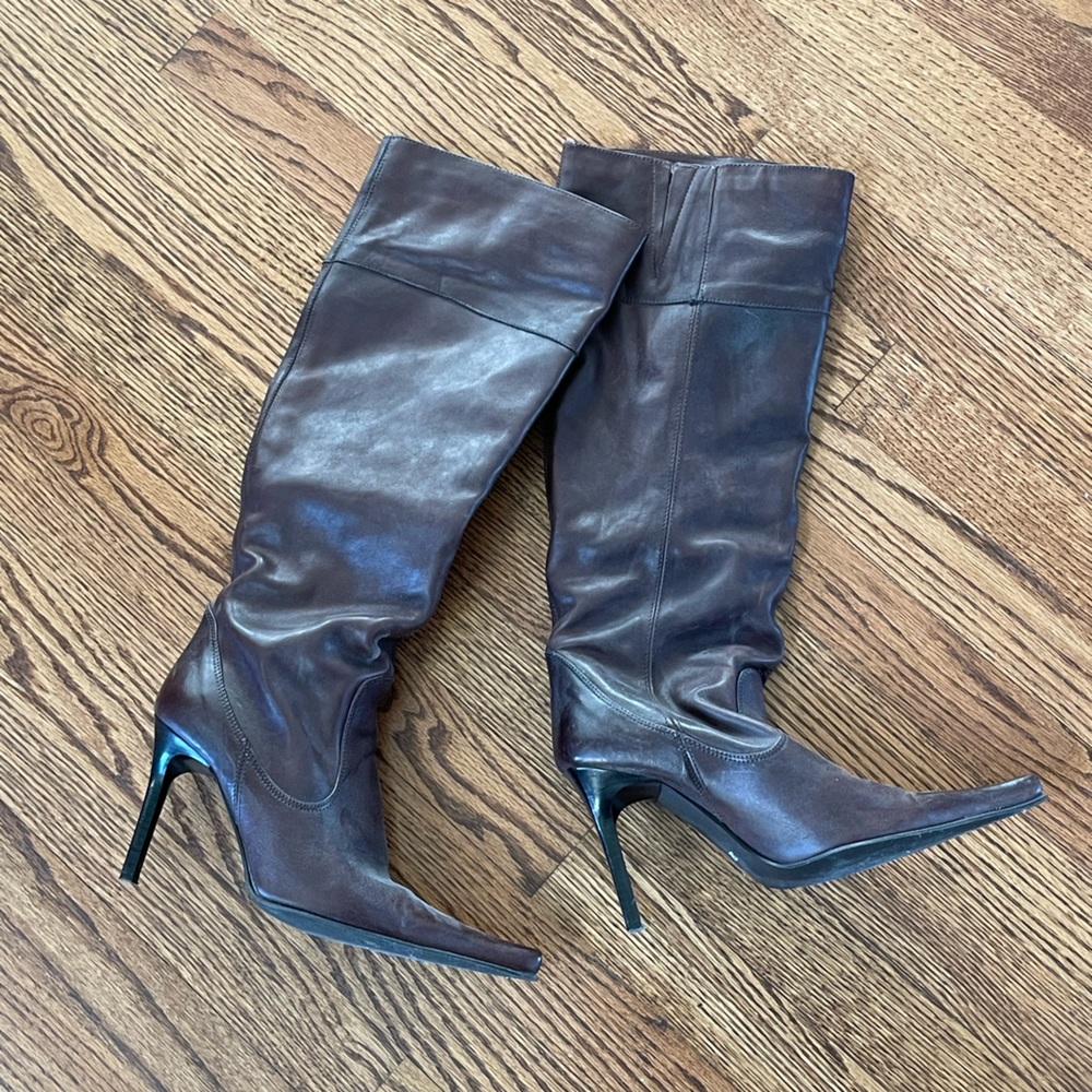 Brown Leather knee high boots
